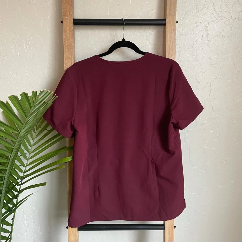 Figs Burgundy Catarina One-Pocket Scrub Top Nursing Scrubs - Picture 4 of 7